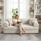 Biaco 78.8" Bouclé Modular Sofa Boneless Couches, No Assembly-Light Camel