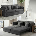 CECER Convertible Sleeper Sofa Bed, 3-in-1 Pull Out Couch, King, Dark Grey