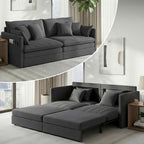 CECER Convertible Sleeper Sofa Bed, 3-in-1 Pull Out Couch, King, Dark Grey