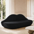 GEARIVY Red Lip 2-Person Lazy Sofa, Personalized Art Decor Chair,Unconventional Creative Decor, No Assembly for Fashion Styling, Reception & Apartment (Black, 94.49 inches)