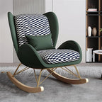 LSLYTQ Indoor Glider Rocker Chair - Comfortable Recliner Sofa Chair for Living Room - Upholstered Accent Rocking Chairs with Solid Wood Furniture