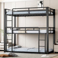 Mixcous Heavy Duty Triple Twin Size Bunk Bed, Twin Over Twin Over Twin