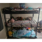 Mixcous Heavy Duty Triple Twin Size Bunk Bed, Twin Over Twin Over Twin
