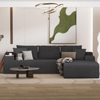 NAYA 106” Modular Sectional Sofa, Cloud Sectional Couch with Deep Seat, Modern Modular L-Shape Sofa Boneless Couch with Chaise for Living Room Bedroom (Grey, Right Facing Chaise)