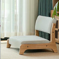 Portable Floor Chair with Backrest, Solid Wood Meditation Chair, High Elasticity Foam Cushion, Ergonomic Tatami Seat for Living Room & Bedroom