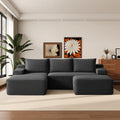 Boneless Couch Comfy Sectional Couches for Living Room,U Shaped Modular Cloud Couch Sofa, Minimalist Modular Sectional Sofa with Deep Seat