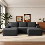 Boneless Couch Comfy Sectional Couches for Living Room,U Shaped Modular Cloud Couch Sofa, Minimalist Modular Sectional Sofa with Deep Seat