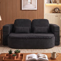 75'' Chenille Convertible Floor Couch, 2‑in‑1 Sleeper Sofa Bed