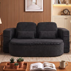 75'' Chenille Convertible Floor Couch, 2‑in‑1 Sleeper Sofa Bed