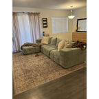 119" Oversized Cloud Boneless Couches for Living Room, Modern Tufted Modular Sectional Sofa with Deep Seat & Movable Ottoman, L Shaped Memory Foam Chenille Couch, No Assembly Required, Beige