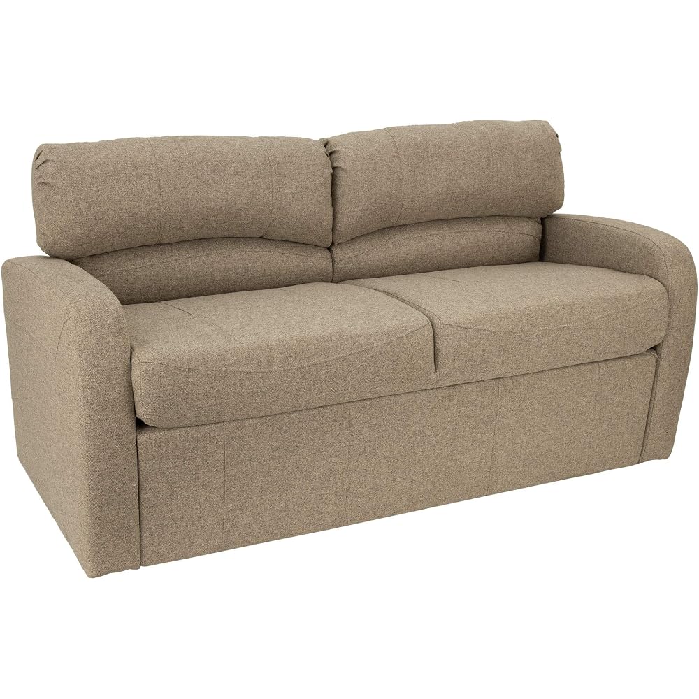 RecPro 65" Jack Knife RV Sleeper Sofa with Arms | RV Furniture | Zero Wall Hugger | Cloth (Oatmeal)