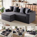 Modular Boneless Loveseat, L-Shape Cloud-Like Sectional Couch with High-Density Memory Foam, Convertible Comfy Couch for Living Room Apartment Small Space - No Assembly Required, Grey