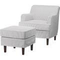 ProTuning ROCKSJÖN Armchair with footstool, Klovsta grey/white