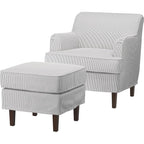 ProTuning ROCKSJÖN Armchair with footstool, Klovsta grey/white