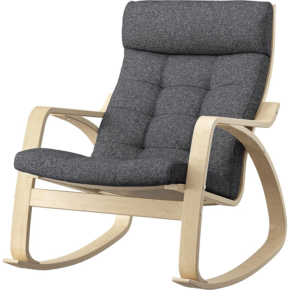 ProTuning POÄNG Rocking-chair, birch veneer/Gunnared dark grey