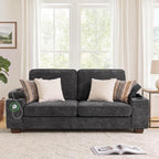 83" Couches for Living Room, Deep Seat Chenille Loveseat Sofa, Dark Grey