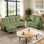 2 Piece Sectional Sofa Couch Set, 3-Seater Couch and Loveseat